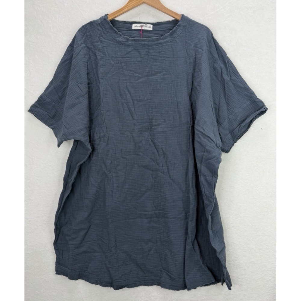 Natural Life Cara Cotton Gauze Shift Dress in Charcoal Size XL NWT - Picture 4 of 7